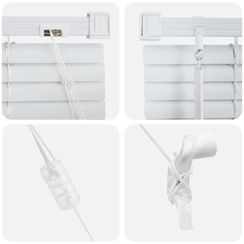 vidaXL Logu žalūzija ar aizkariem Balts Alumīnijs