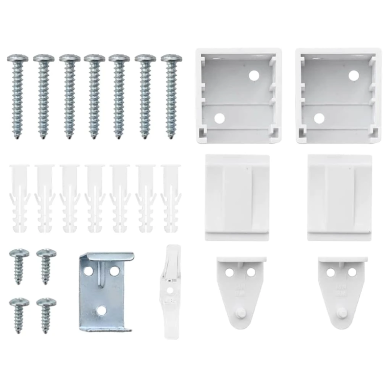 vidaXL Logu žalūzija ar aizkariem Balts Alumīnijs