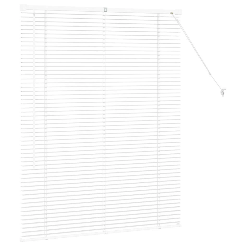 vidaXL Logu žalūzija ar aizkariem Balts Alumīnijs
