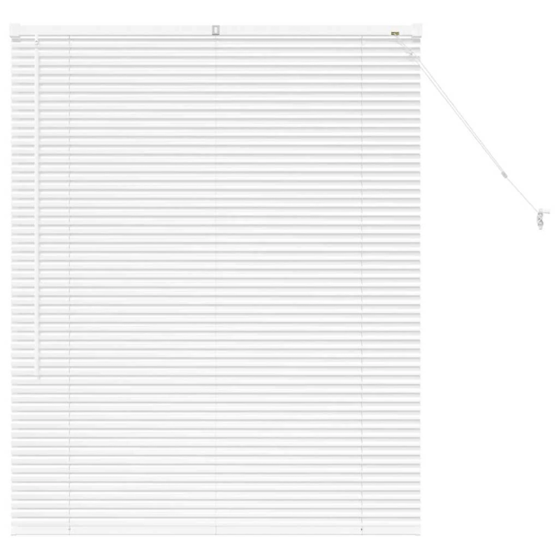 vidaXL Logu žalūzija ar aizkariem Balts Alumīnijs