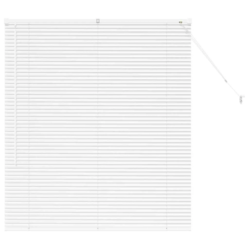 vidaXL Logu žalūzija ar aizkariem Balts Alumīnijs