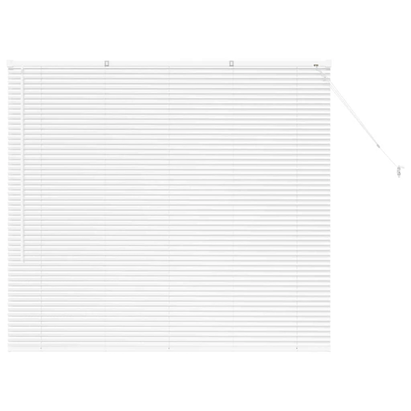 vidaXL Logu žalūzija ar aizkariem Balts Alumīnijs