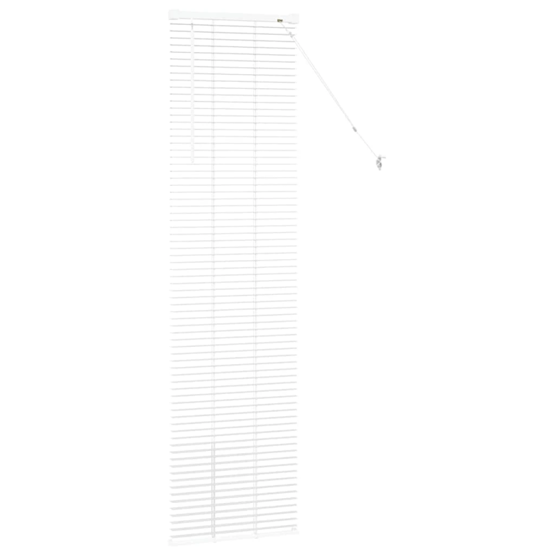 vidaXL Logu žalūzija ar aizkariem Balts Alumīnijs