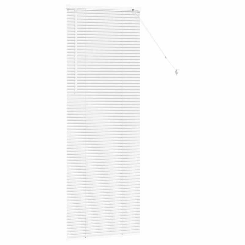 vidaXL Logu žalūzija ar aizkariem Balts Alumīnijs