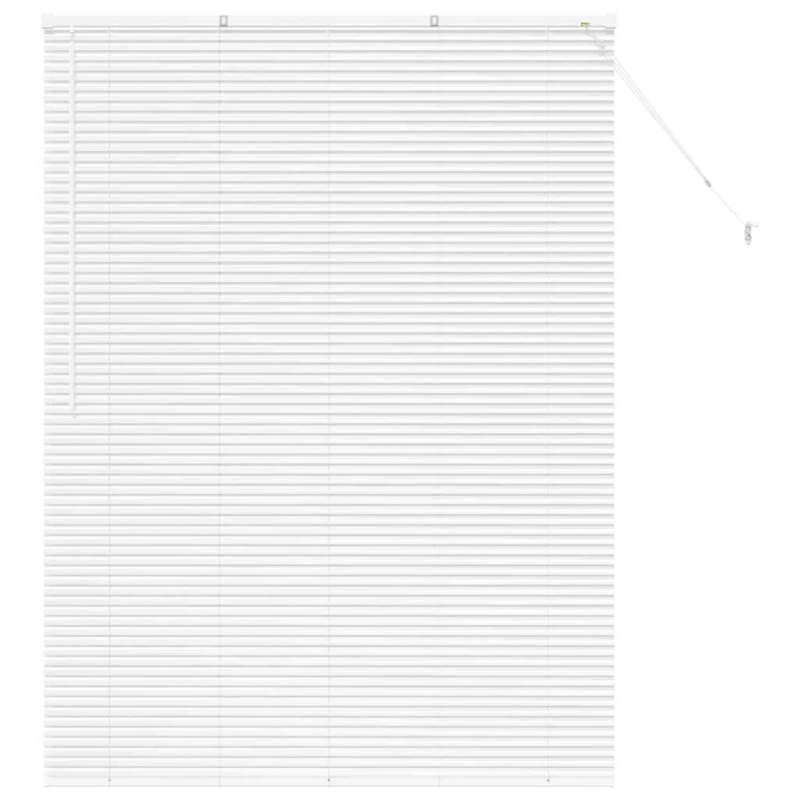 vidaXL Logu žalūzija ar aizkariem Balts Alumīnijs