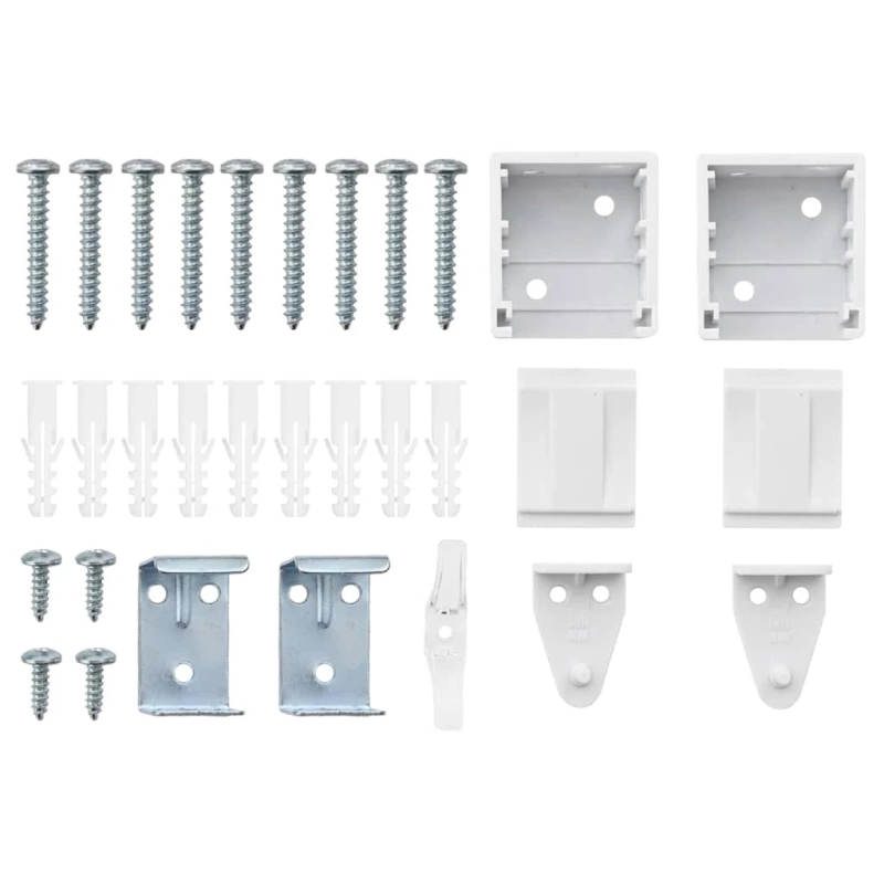 vidaXL Logu žalūzija ar aizkariem Balts Alumīnijs