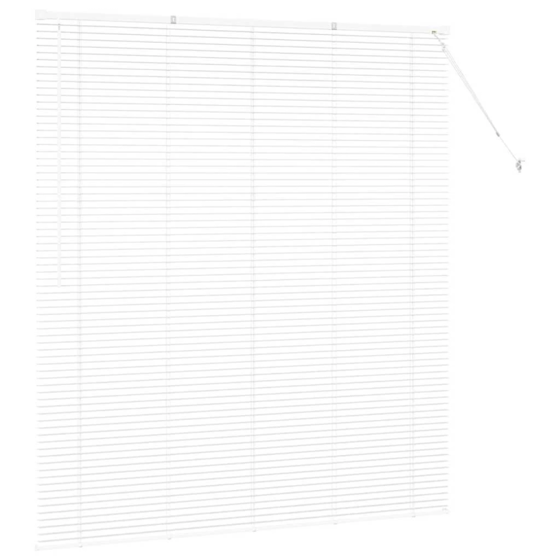 vidaXL Logu žalūzija ar aizkariem Balts Alumīnijs