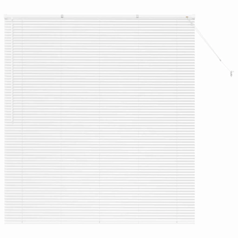 vidaXL Logu žalūzija ar aizkariem Balts Alumīnijs