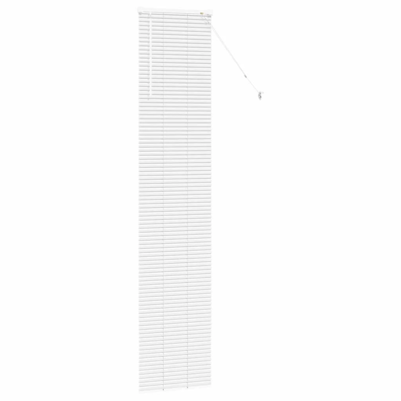 vidaXL Logu žalūzija ar aizkariem Balts Alumīnijs