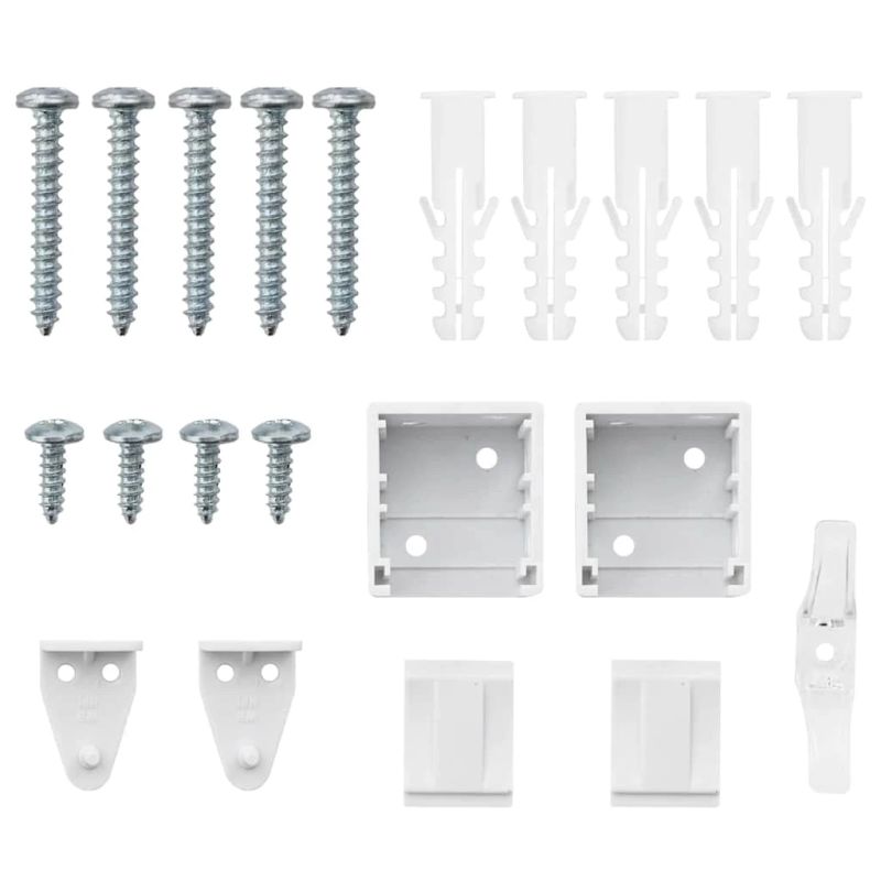 vidaXL Logu žalūzija ar aizkariem Balts Alumīnijs