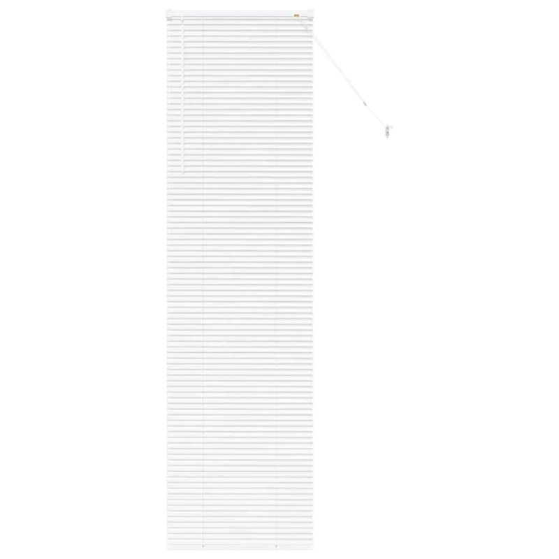vidaXL Logu žalūzija ar aizkariem Balts Alumīnijs