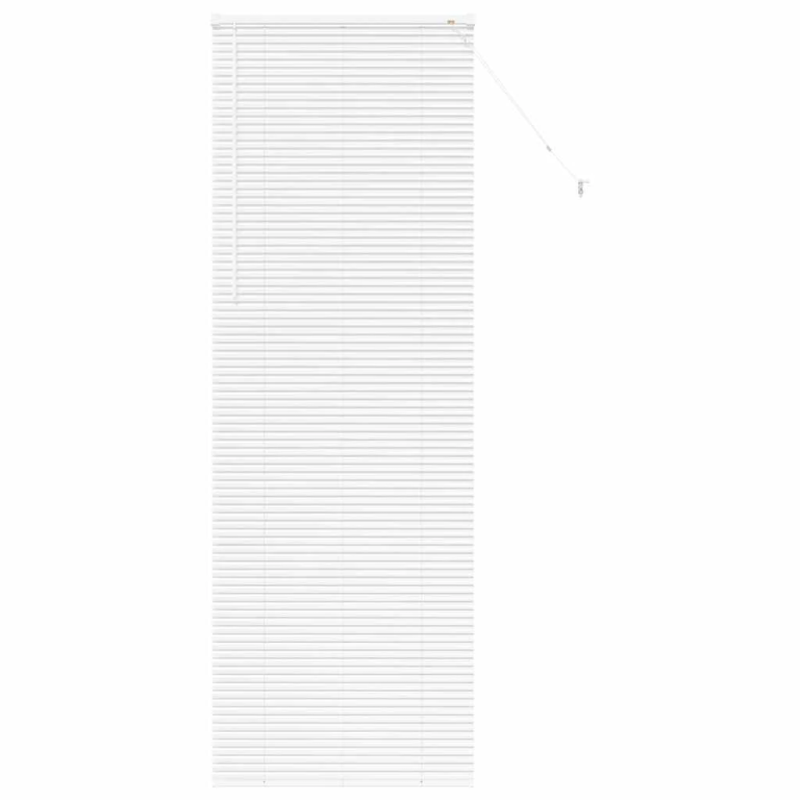 vidaXL Logu žalūzija ar aizkariem Balts Alumīnijs