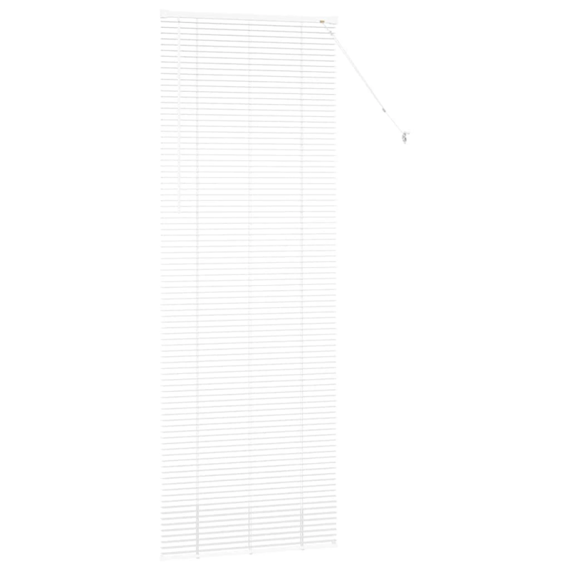 vidaXL Logu žalūzija ar aizkariem Balts Alumīnijs