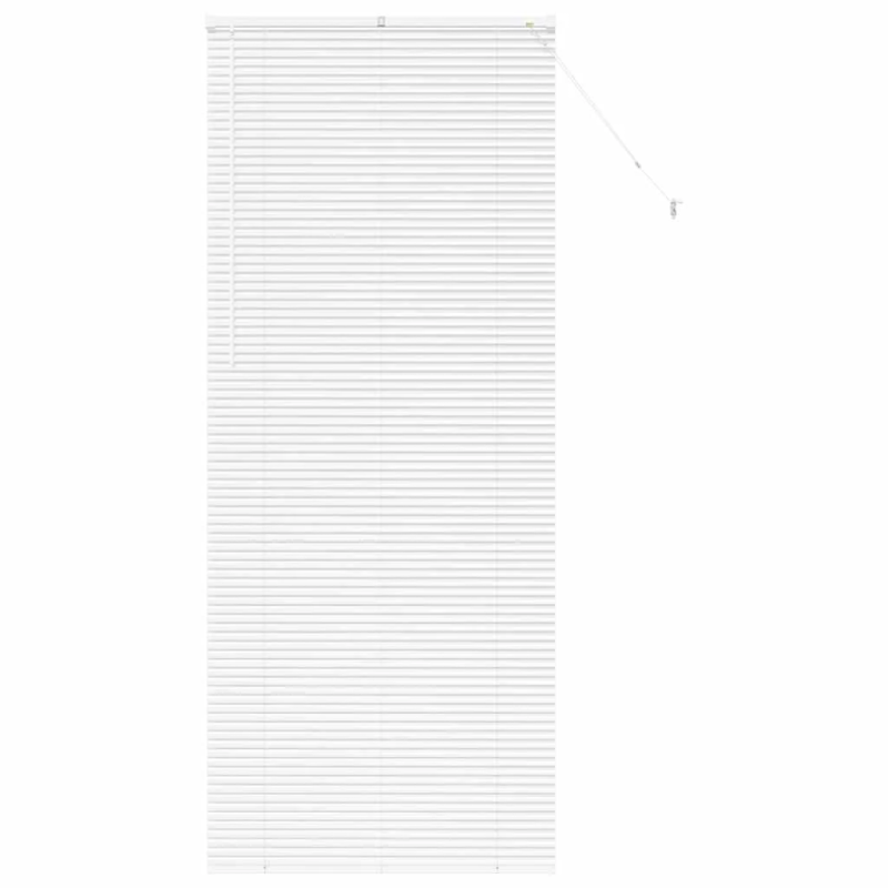 vidaXL Logu žalūzija ar aizkariem Balts Alumīnijs