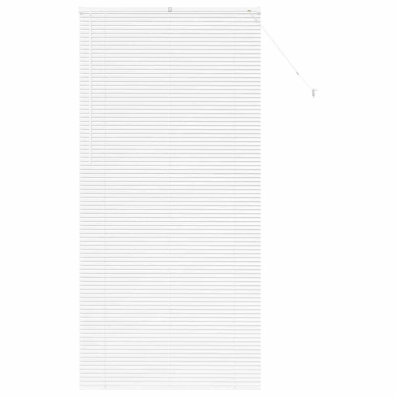 vidaXL Logu žalūzija ar aizkariem Balts Alumīnijs