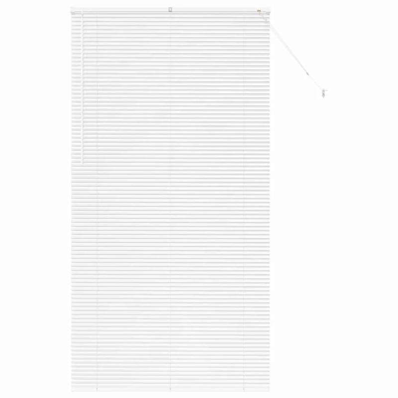 vidaXL Logu žalūzija ar aizkariem Balts Alumīnijs