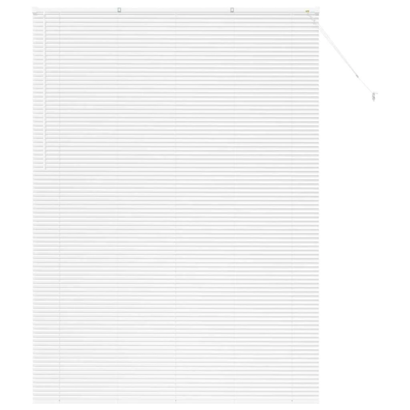 vidaXL Logu žalūzija ar aizkariem Balts Alumīnijs