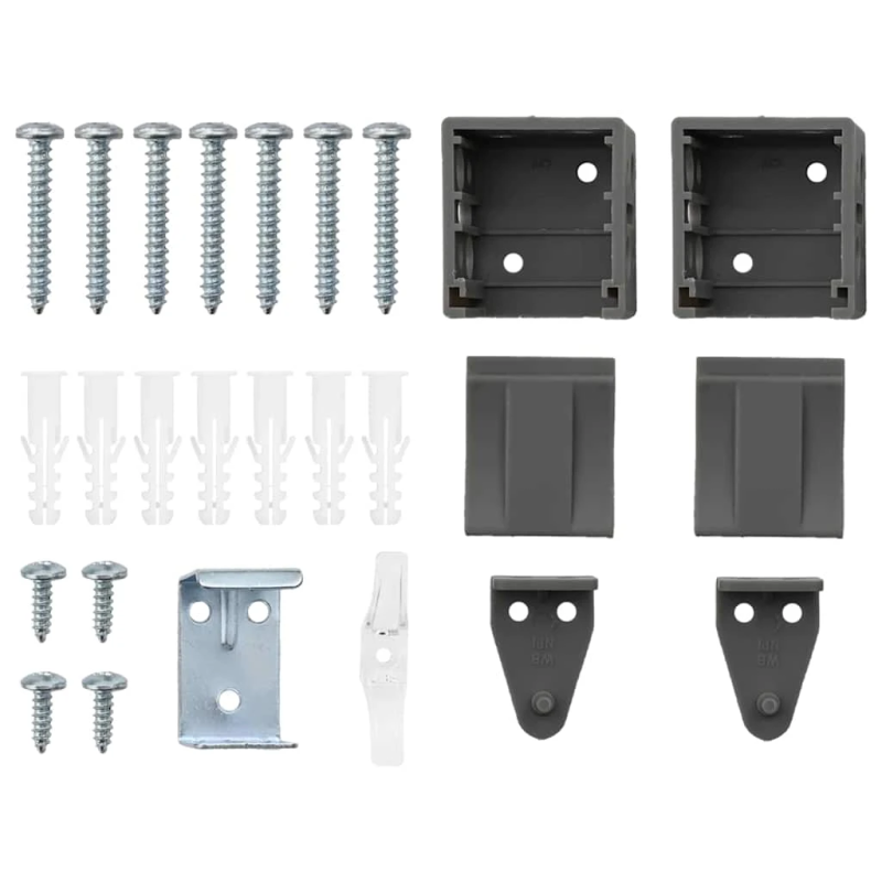 vidaXL Logu žalūzija ar aizkariem Tumši pelēka Alumīnijs