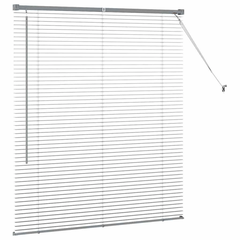 vidaXL Logu žalūzija ar aizkariem Tumši pelēka Alumīnijs