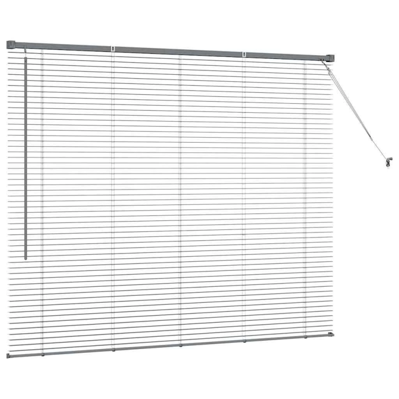 vidaXL Logu žalūzija ar aizkariem Tumši pelēka Alumīnijs