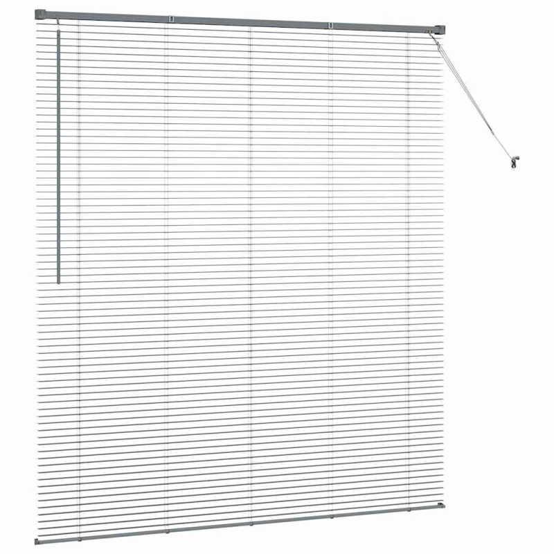 vidaXL Logu žalūzija ar aizkariem Tumši pelēka Alumīnijs