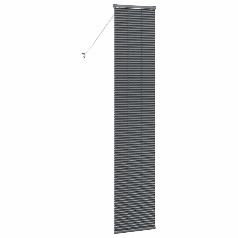vidaXL Logu žalūzija ar aizkariem Tumši pelēka Alumīnijs