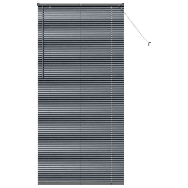 vidaXL Logu žalūzija ar aizkariem Tumši pelēka Alumīnijs