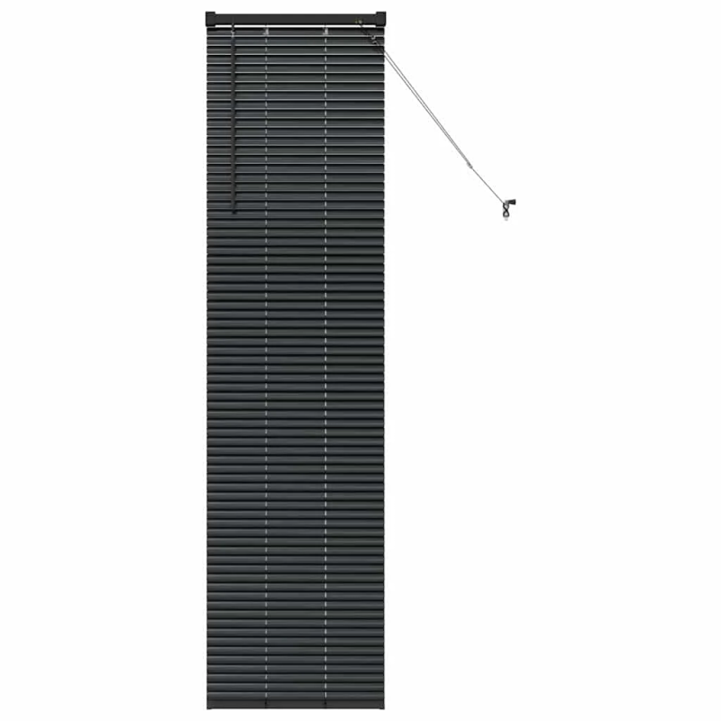 vidaXL Logu žalūzija ar aizkariem Melna Alumīnijs