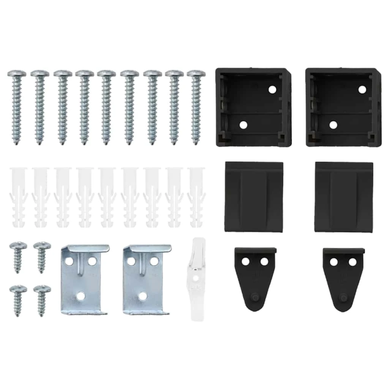 vidaXL Logu žalūzija ar aizkariem Melna Alumīnijs