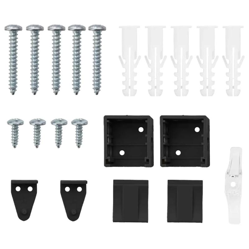 vidaXL Logu žalūzija ar aizkariem Melna Alumīnijs