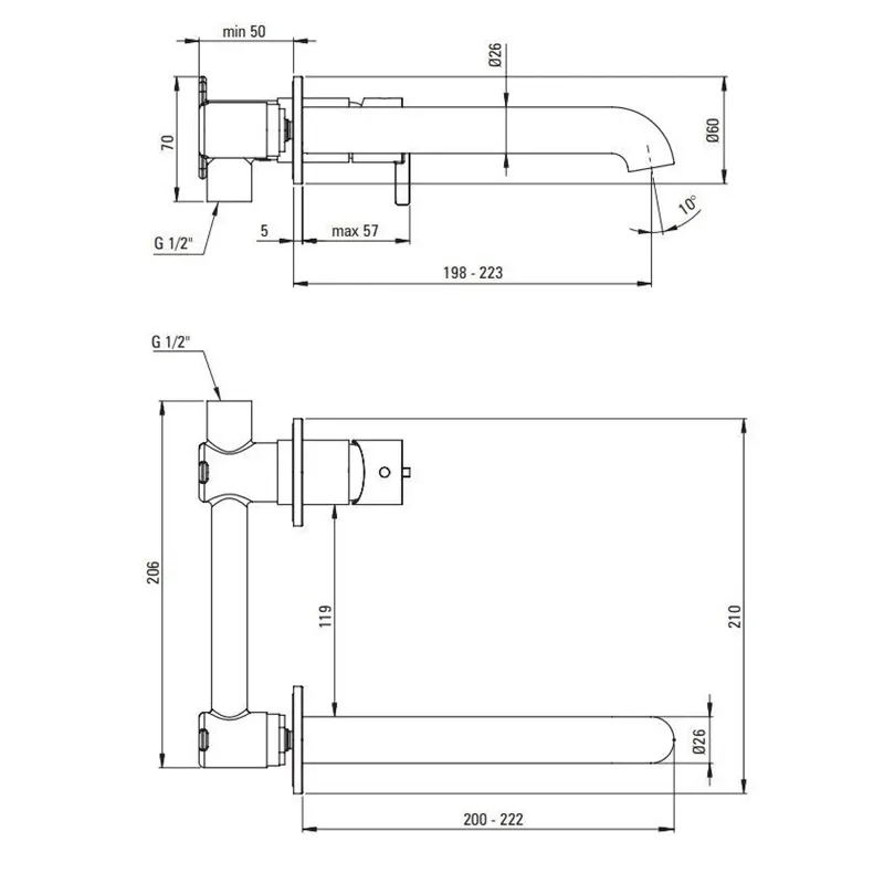 Izlietņu jaucējkrāns Deante Silia BQS_R54L, zelta krās.