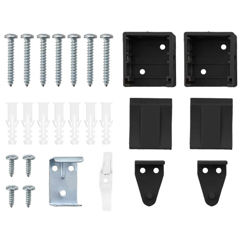 vidaXL Logu žalūzija ar aizkariem Melna Alumīnijs