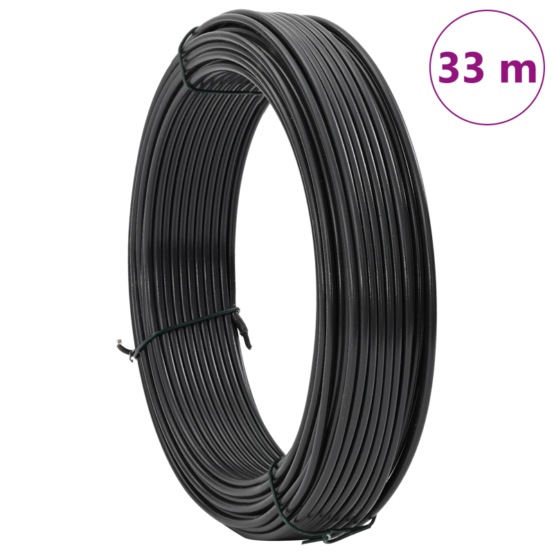 vidaXL Žoga saistīšanas stieple Antracīts 33 m PVC