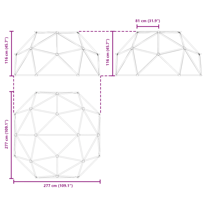 vidaXL Kāpšanas kupols Zila Tērauds
