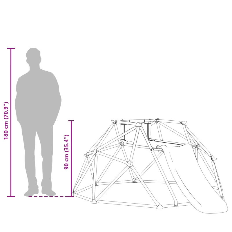 vidaXL Kāpšanas kupols Zila Tērauds