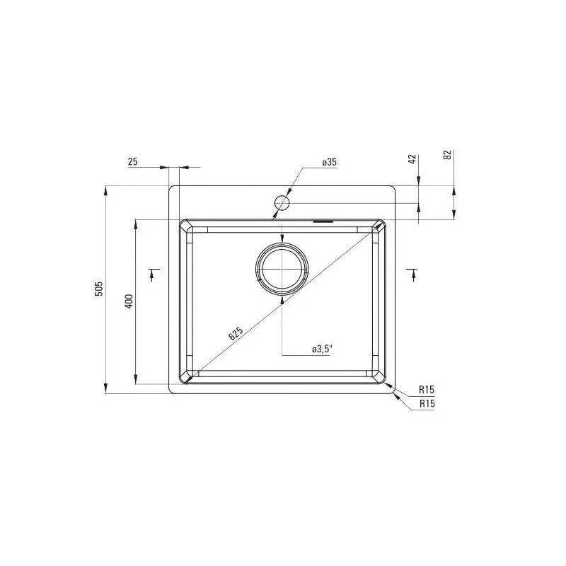 Sink deante stainless steel zpo_c10b