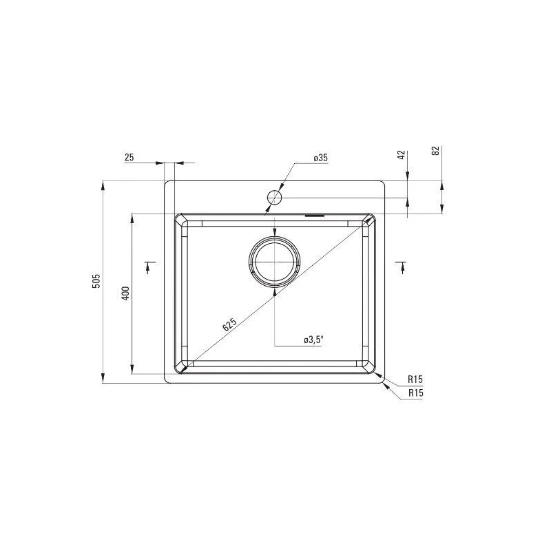 Izlietne deante nerūsējošā tērauda zpo_c10b
