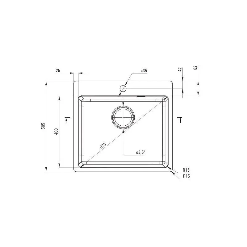 Sink deante stainless steel zpo_c10b