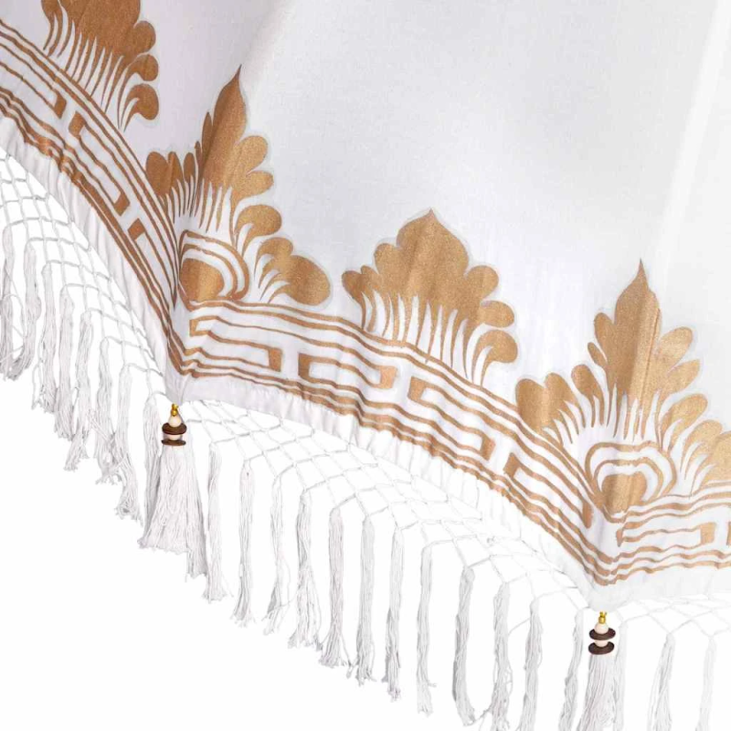 vidaXL Baliešu lietussargs ar pamatni Krēmkrāsa 185 x 185 x 260 cm