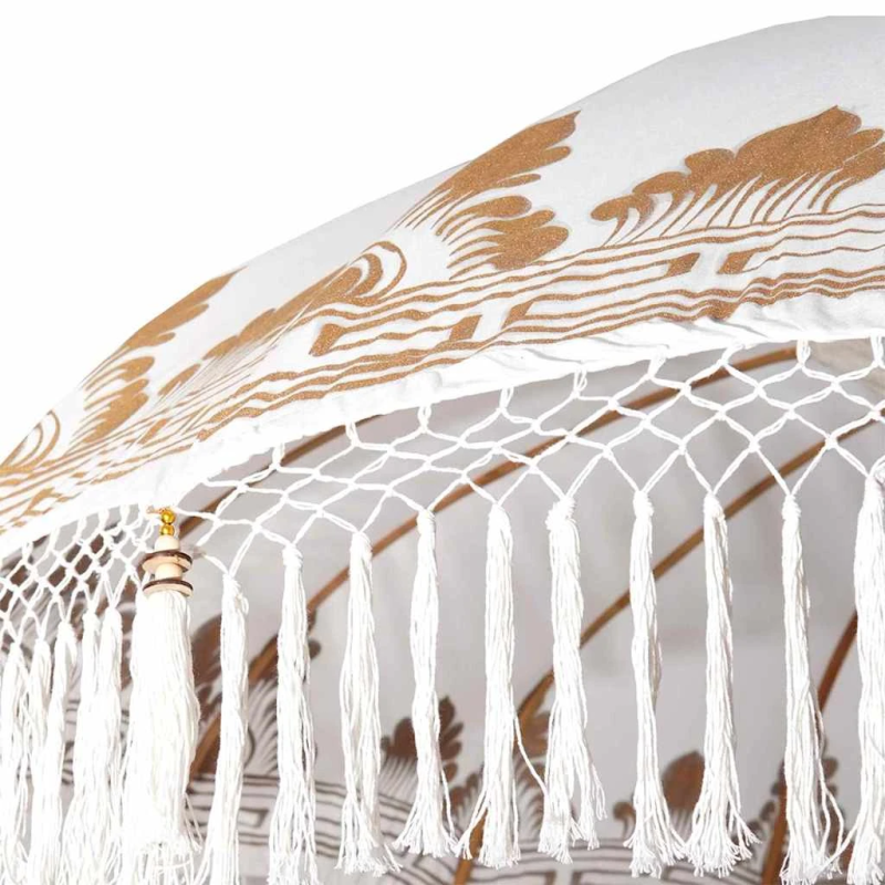 vidaXL Baliešu lietussargs ar pamatni Krēmkrāsa 215 x 215 x 260 cm