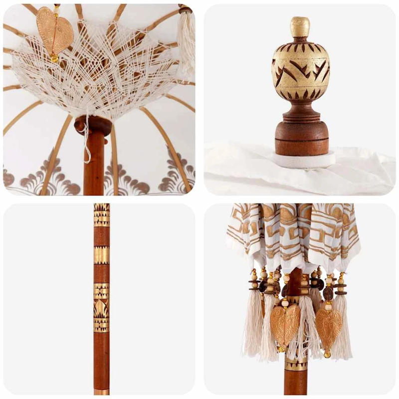 vidaXL Baliešu lietussargs ar pamatni Krēmkrāsa 95 x 95 x 260 cm