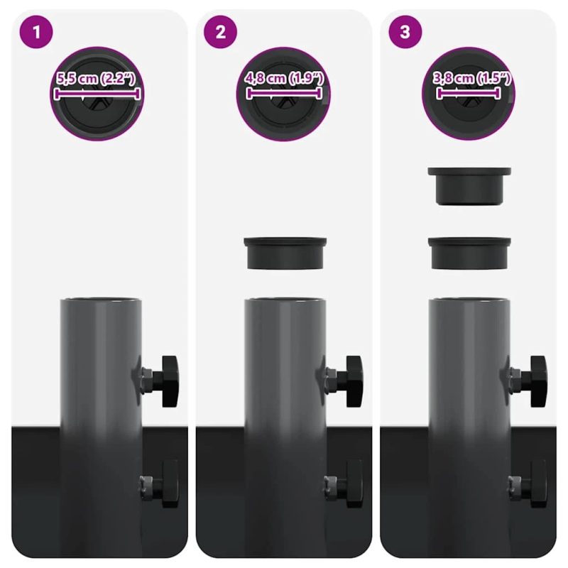 vidaXL Saulessarga pamatne Antracīts 45 x 45 x 45 cm Tērauds