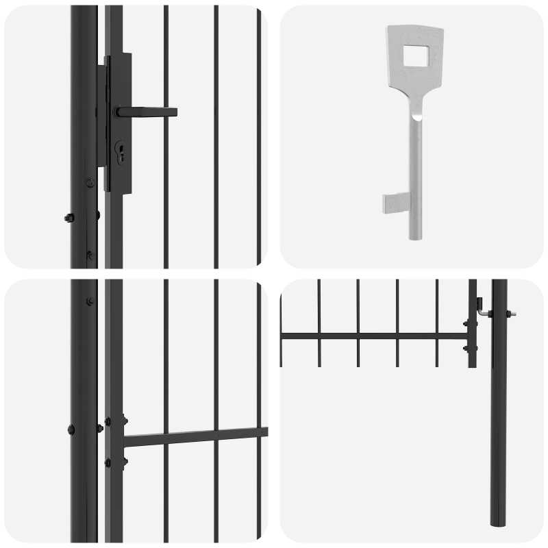 vidaXL Dārza vārti ar slēdzeni Pelēka 100 x 100 cm Tērauds