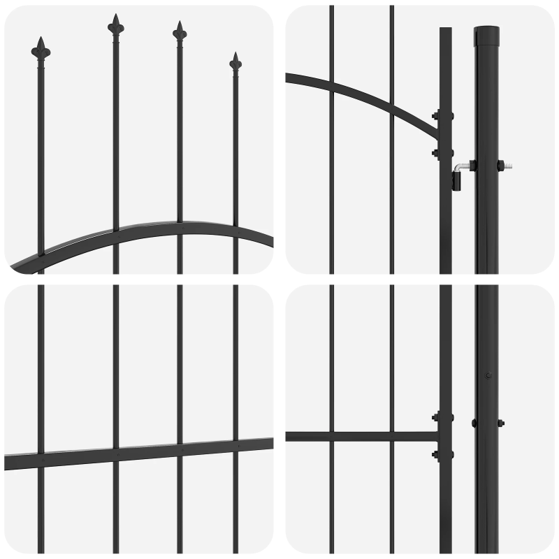 vidaXL Dārza vārti ar slēdzeni Pelēka 100 x 100 cm Tērauds