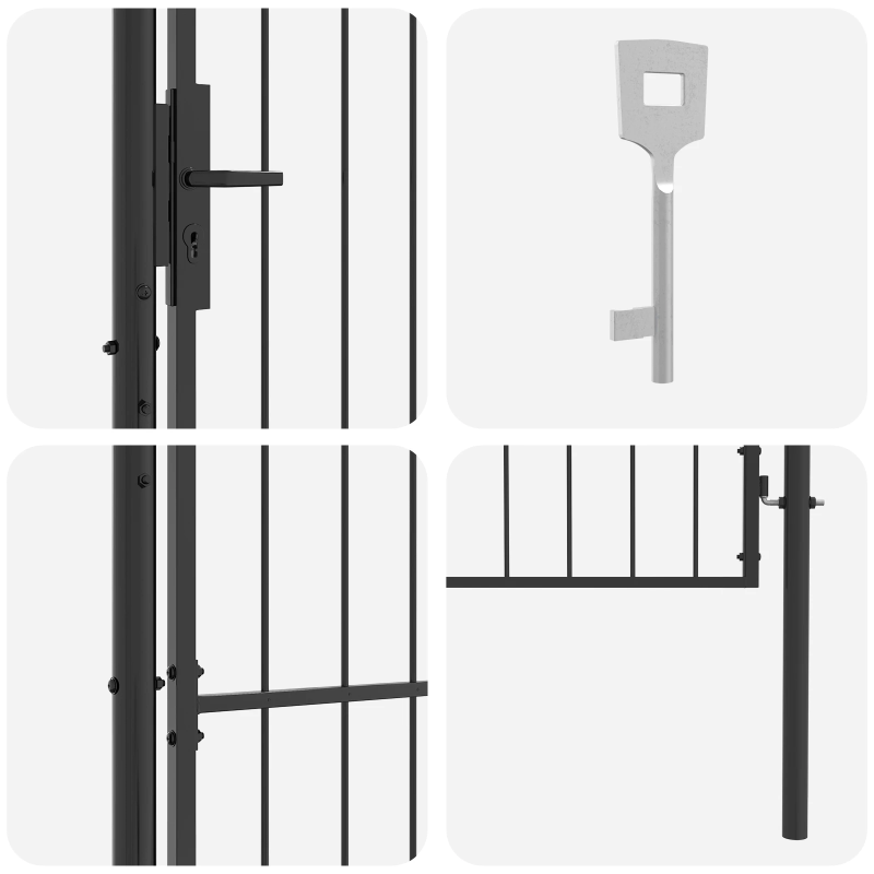 vidaXL Dārza vārti ar slēdzeni Pelēka 200 x 100 cm Tērauds