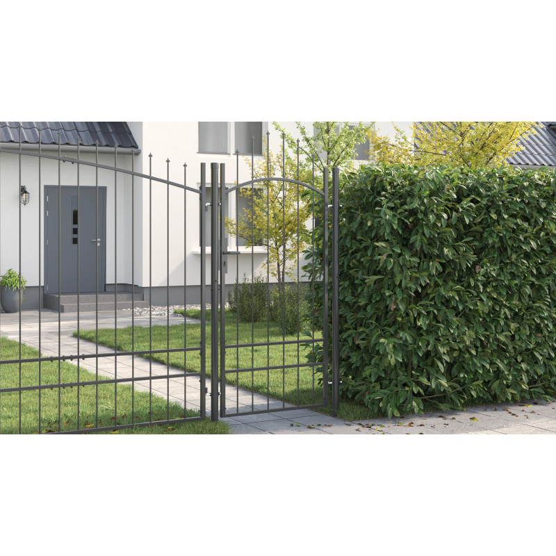 vidaXL Dārza vārti ar slēdzeni Pelēka 200 x 100 cm Tērauds