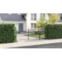 vidaXL Dārza vārti ar slēdzeni Pelēka 100 x 400 cm Tērauds