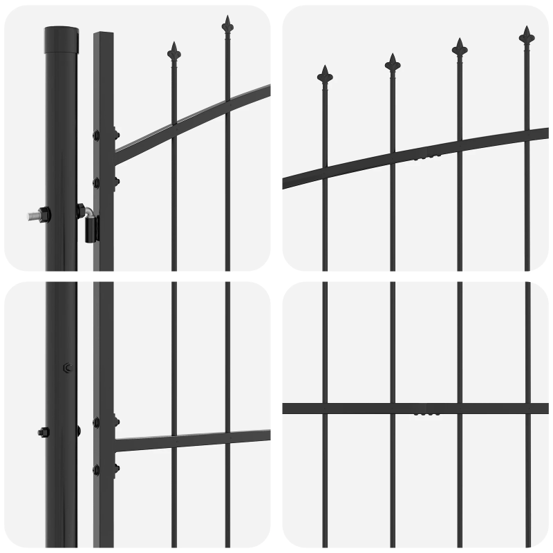vidaXL Dārza vārti ar slēdzeni Pelēka 150 x 400 cm Tērauds
