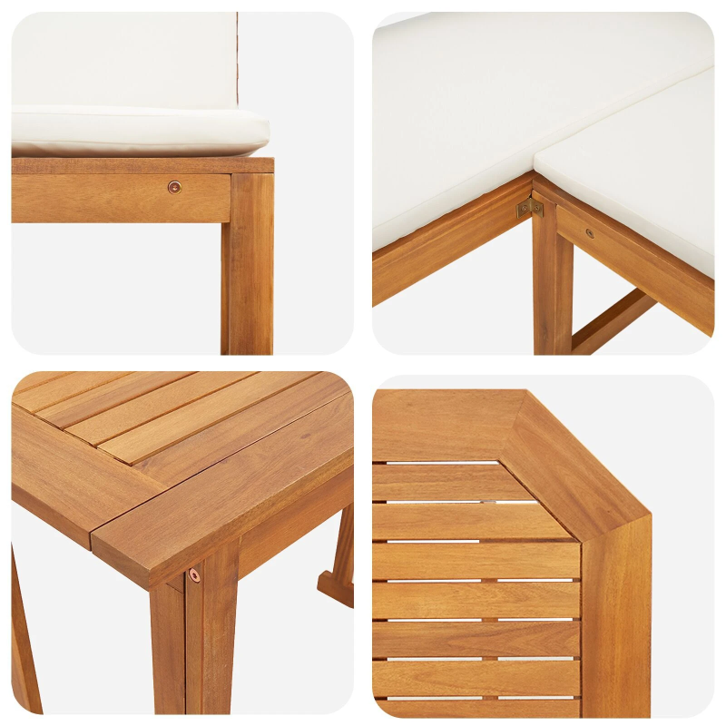 vidaXL Dārza bistro komplekts 3 pcs Brūna Cietā akācijas koks