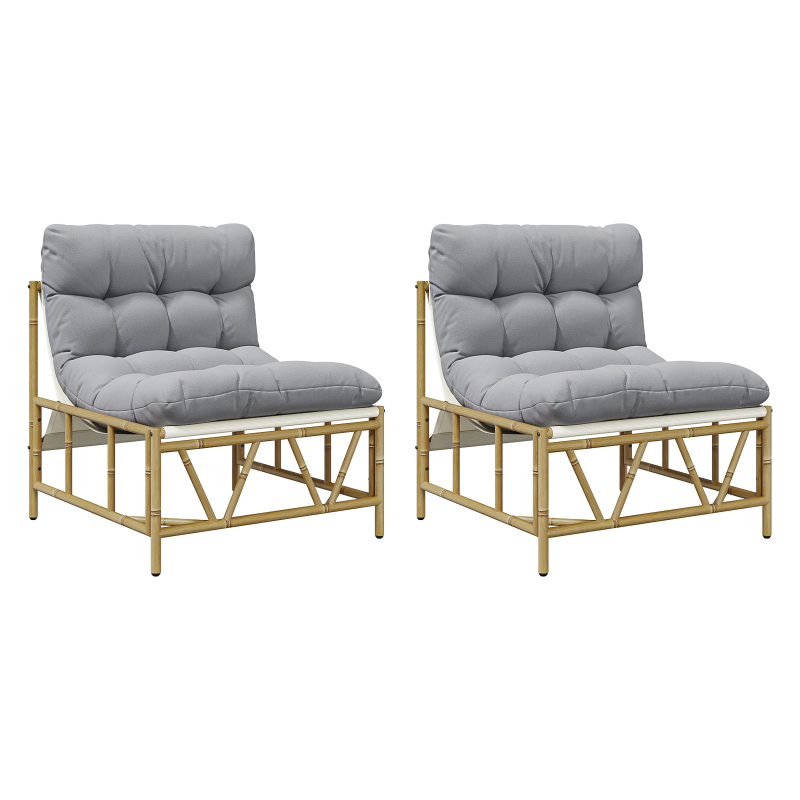 vidaXL Dārza krēsls 2 pcs Gaiši pelēka 75 x 75 x 71 cm Tērauds